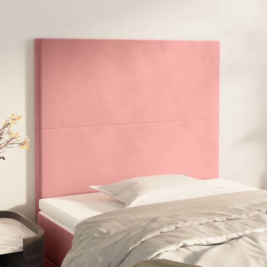 Hoofdbord roze 80x5x118/128 cm fluweel is nu te koop bij PeponiXL, paradijselijk wonen!