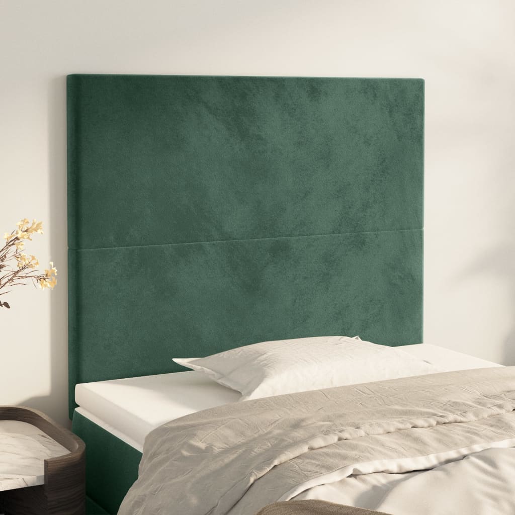 Hoofdbord donkergroen 90x5x118/128 cm fluweel is nu te koop bij PeponiXL, paradijselijk wonen!