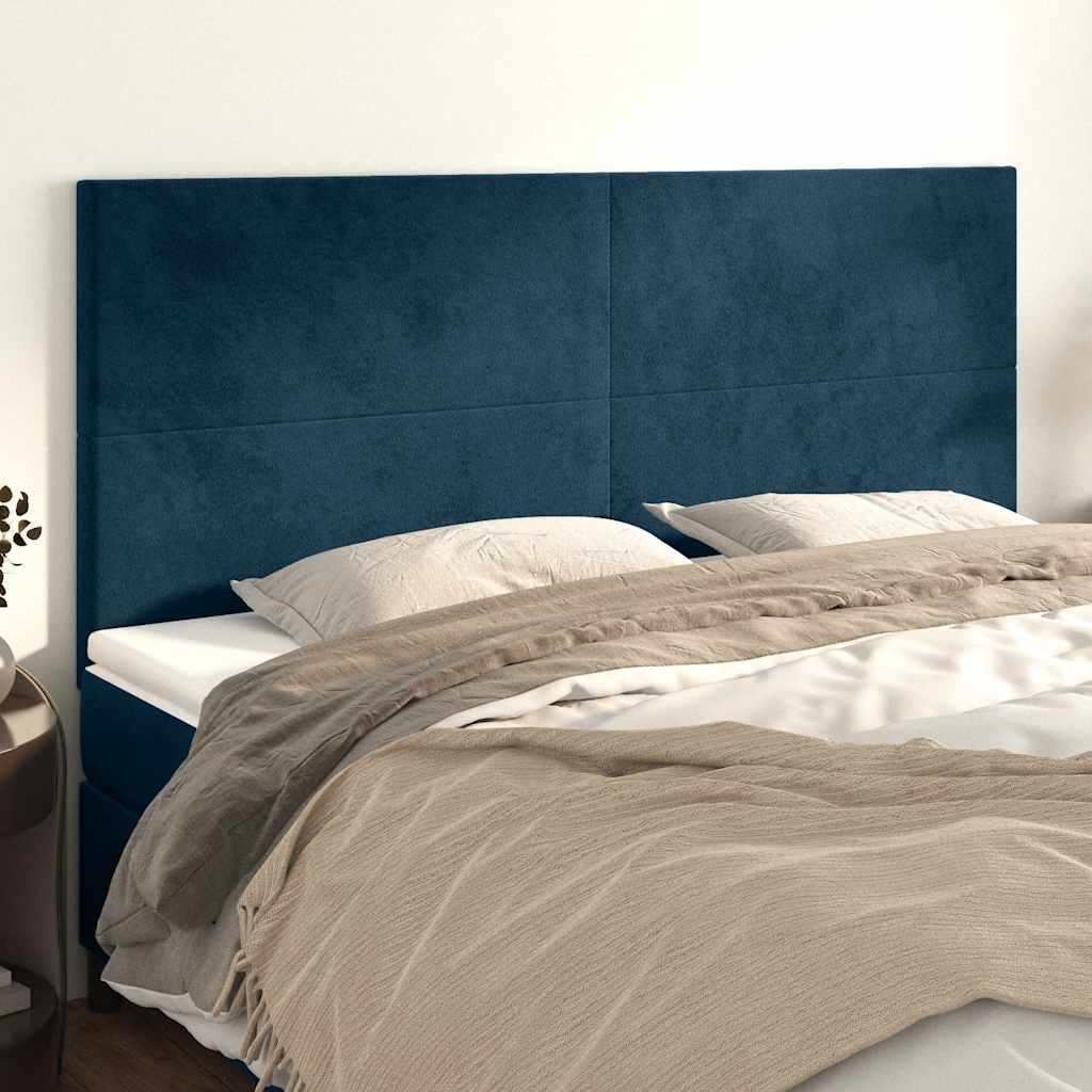Hoofdbord donkerblauw 160x5x118/128 cm fluweel is nu te koop bij PeponiXL, paradijselijk wonen!