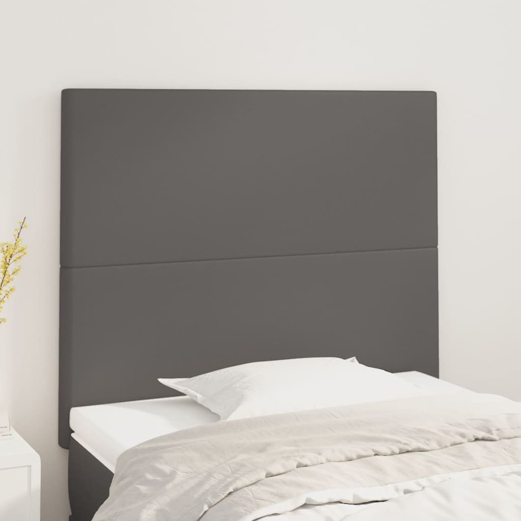 Hoofdbord grijs 100x5x118/128 cm kunstleer is nu te koop bij PeponiXL, paradijselijk wonen!