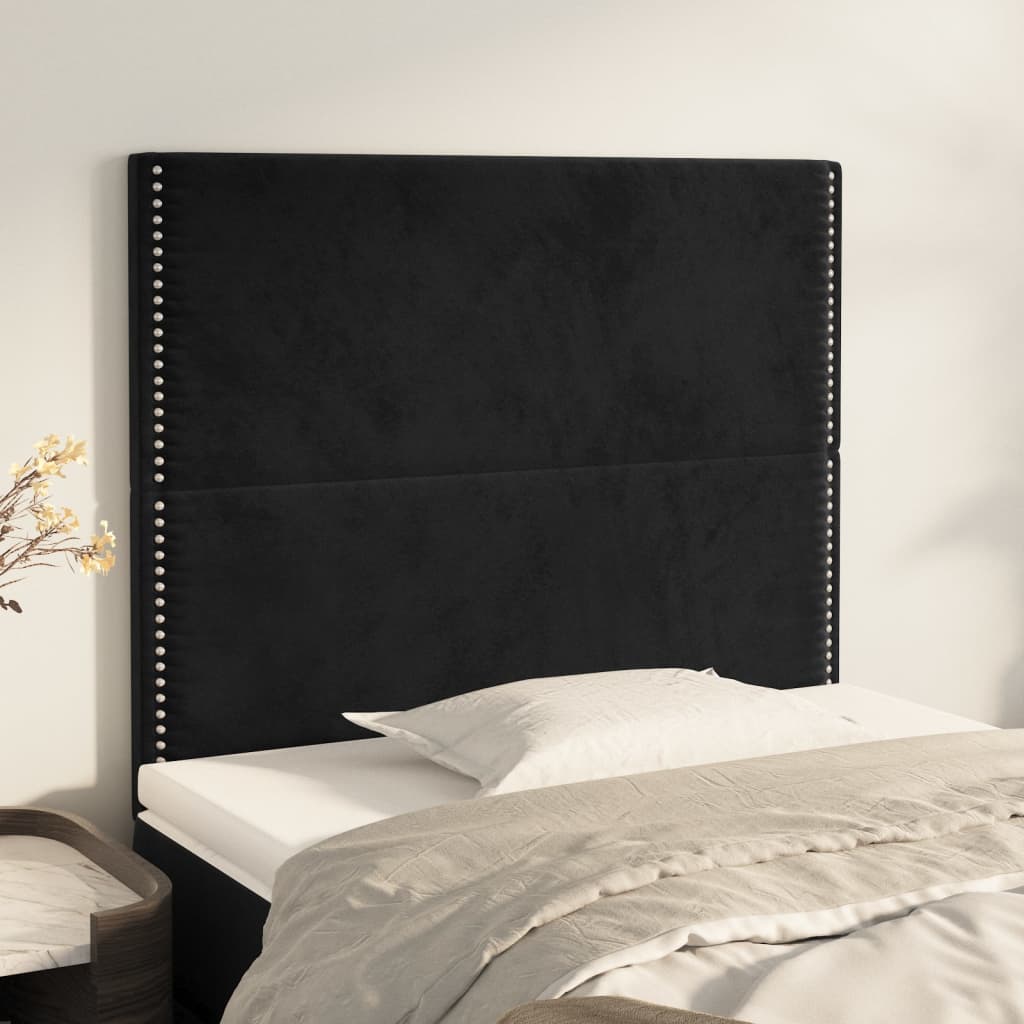 Hoofdbord zwart 90x5x118/128 cm fluweel is nu te koop bij PeponiXL, paradijselijk wonen!