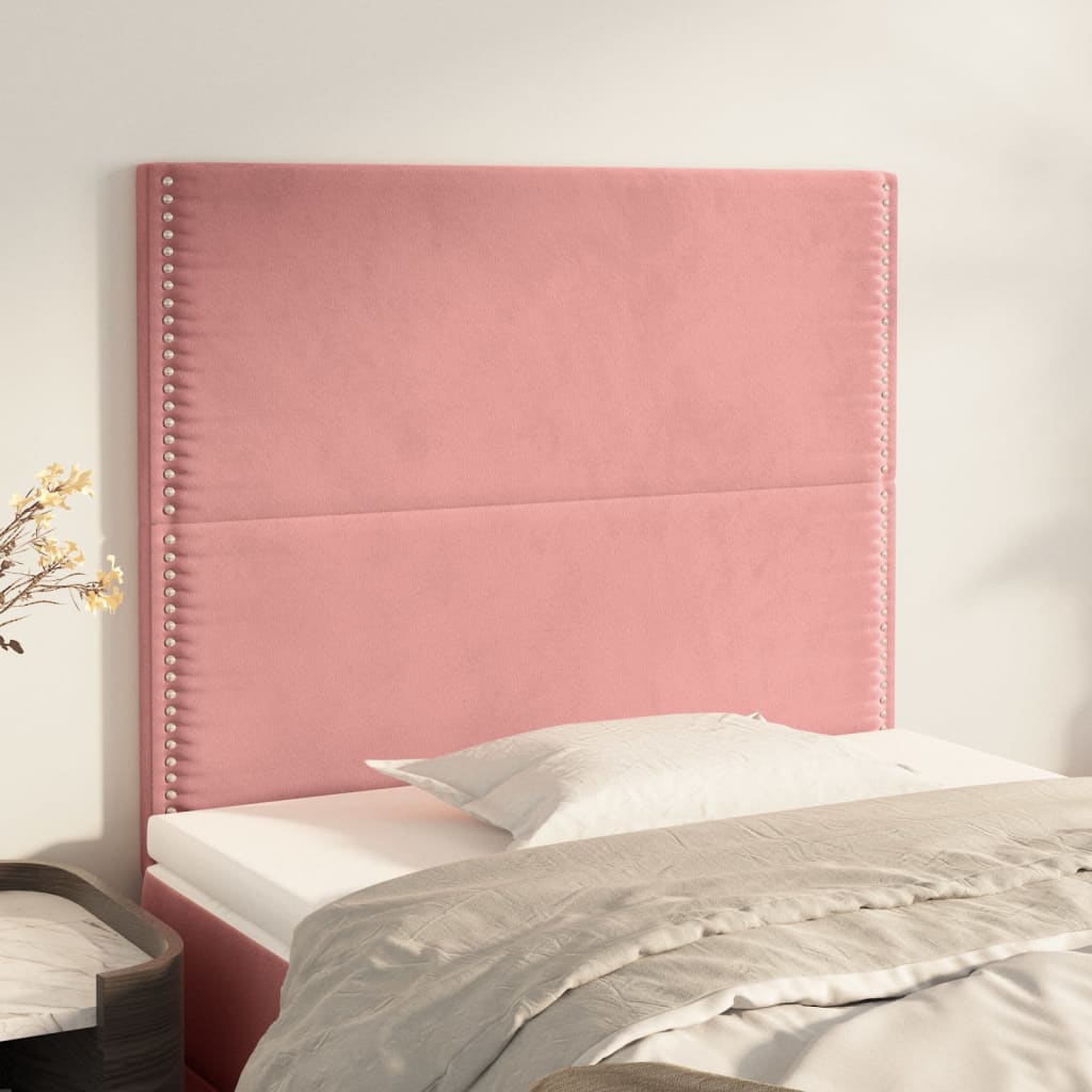 Hoofdbord roze 100x5x118/128 cm fluweel is nu te koop bij PeponiXL, paradijselijk wonen!