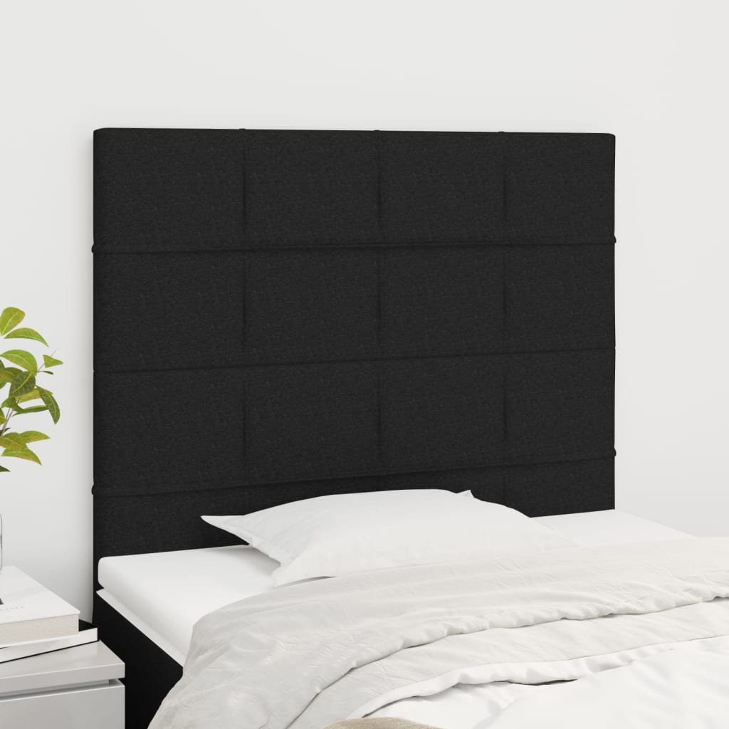 Hoofdbord zwart 80x5x118/128 cm stof is nu te koop bij PeponiXL, paradijselijk wonen!