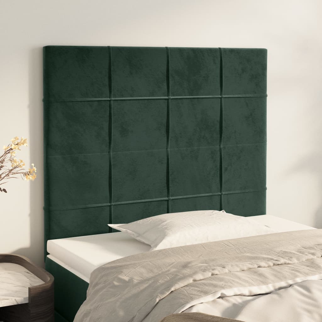 Hoofdbord donkergroen 80x5x118/128 cm fluweel is nu te koop bij PeponiXL, paradijselijk wonen!