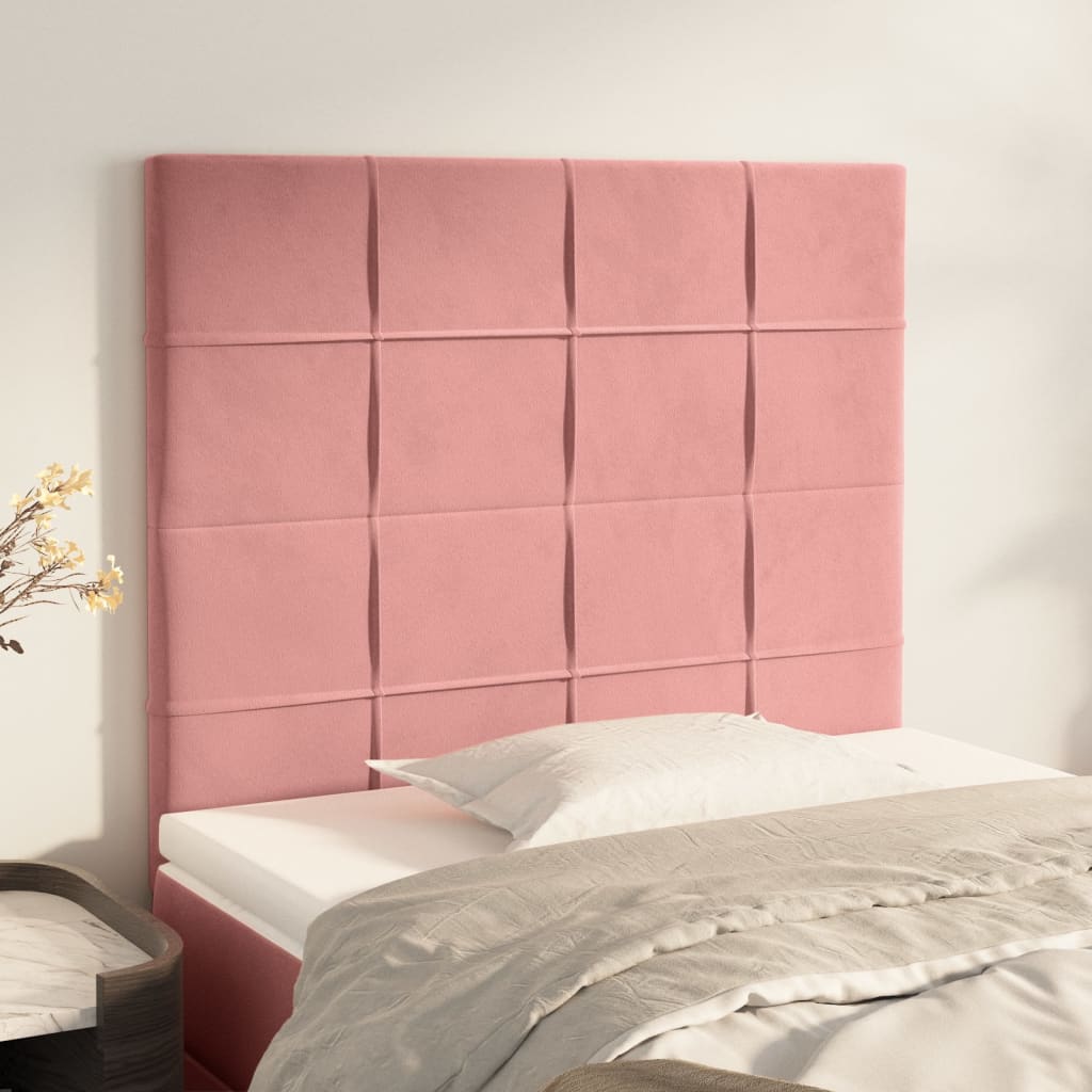 Hoofdbord roze 80x5x118/128 cm fluweel is nu te koop bij PeponiXL, paradijselijk wonen!