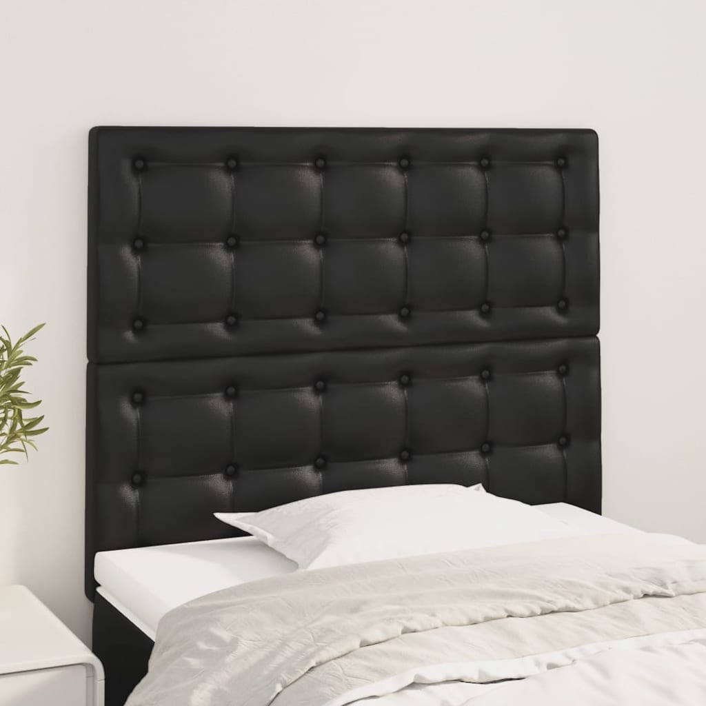 Hoofdbord zwart 80x5x118/128 cm kunstleer is nu te koop bij PeponiXL, paradijselijk wonen!