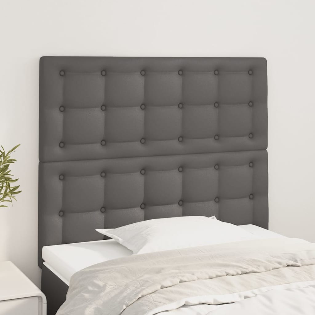 Hoofdbord grijs 90x5x118/128 cm kunstleer is nu te koop bij PeponiXL, paradijselijk wonen!