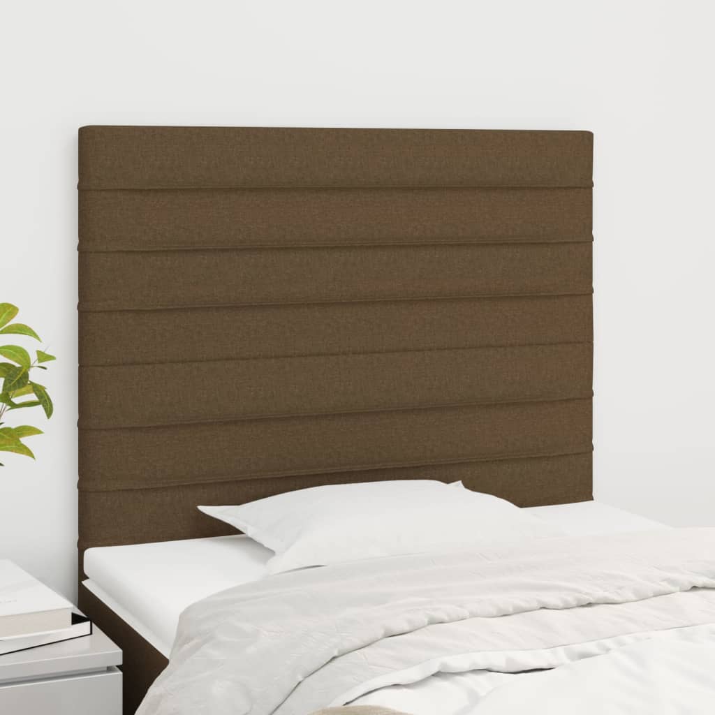Hoofdbord donkerbruin 80x5x118/128 cm stof is nu te koop bij PeponiXL, paradijselijk wonen!