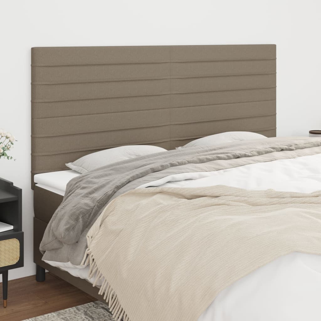 Hoofdbord taupe 160x5x118/128 cm Stof is nu te koop bij PeponiXL, paradijselijk wonen!