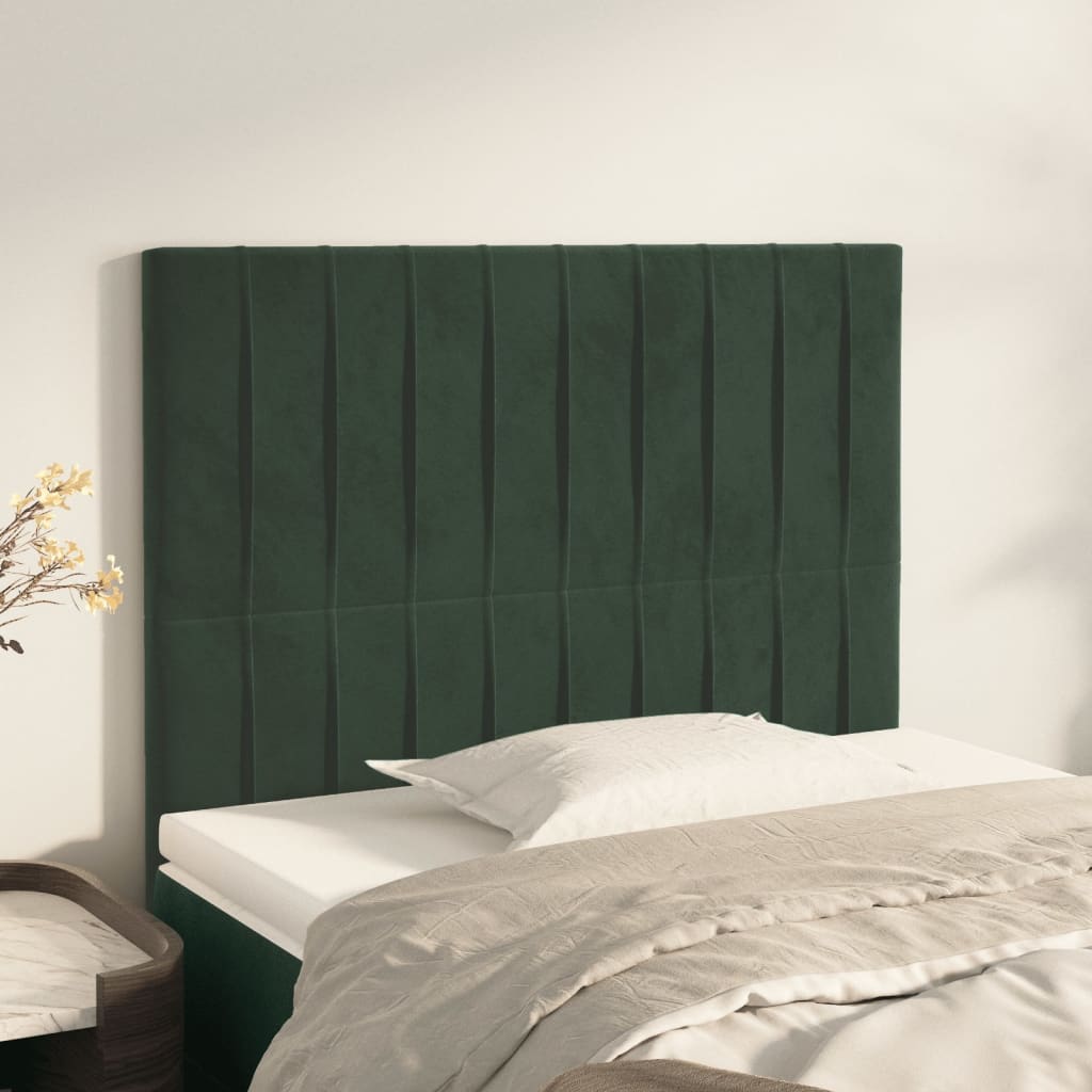 Hoofdbord donkergroen 100x5x118/128 cm fluweel is nu te koop bij PeponiXL, paradijselijk wonen!
