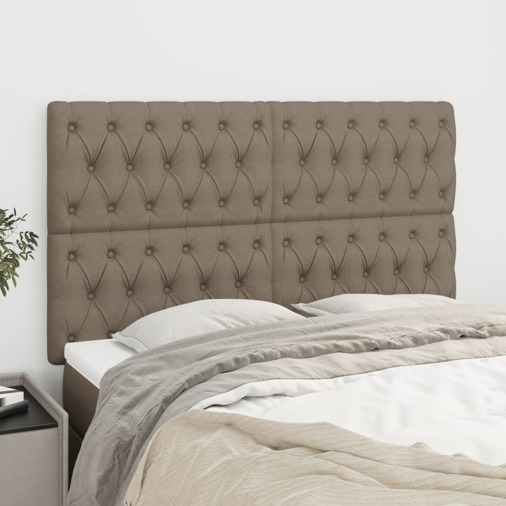 Hoofdbord taupe 160x7x118/128 cm Stof is nu te koop bij PeponiXL, paradijselijk wonen!