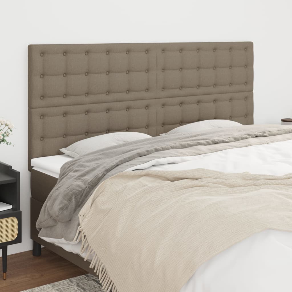 Hoofdbord taupe 160x5x118/128 cm Stof is nu te koop bij PeponiXL, paradijselijk wonen!