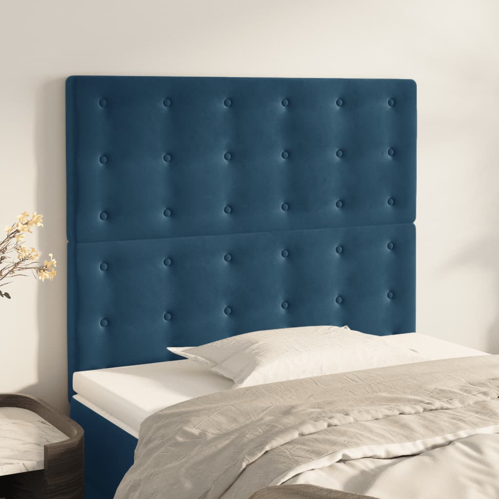 Hoofdbord donkerblauw 100x5x118/128 cm fluweel is nu te koop bij PeponiXL, paradijselijk wonen!