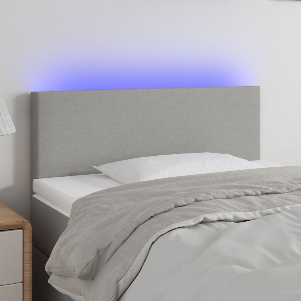 Hoofdbord LED 100x5x78/88 cm stof lichtgrijs is nu te koop bij PeponiXL, paradijselijk wonen!