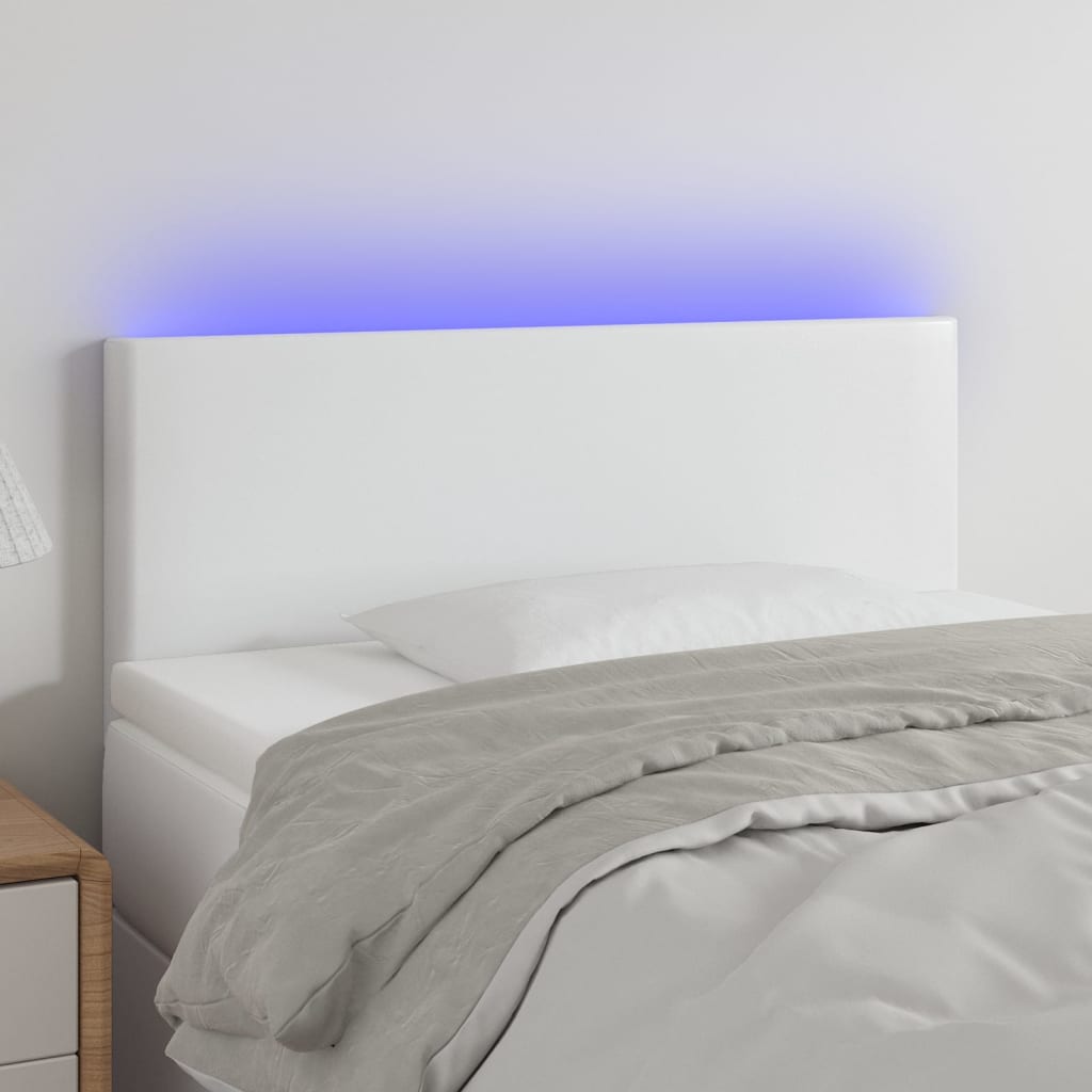 Hoofdbord LED 100x5x78/88 cm kunstleer wit is nu te koop bij PeponiXL, paradijselijk wonen!