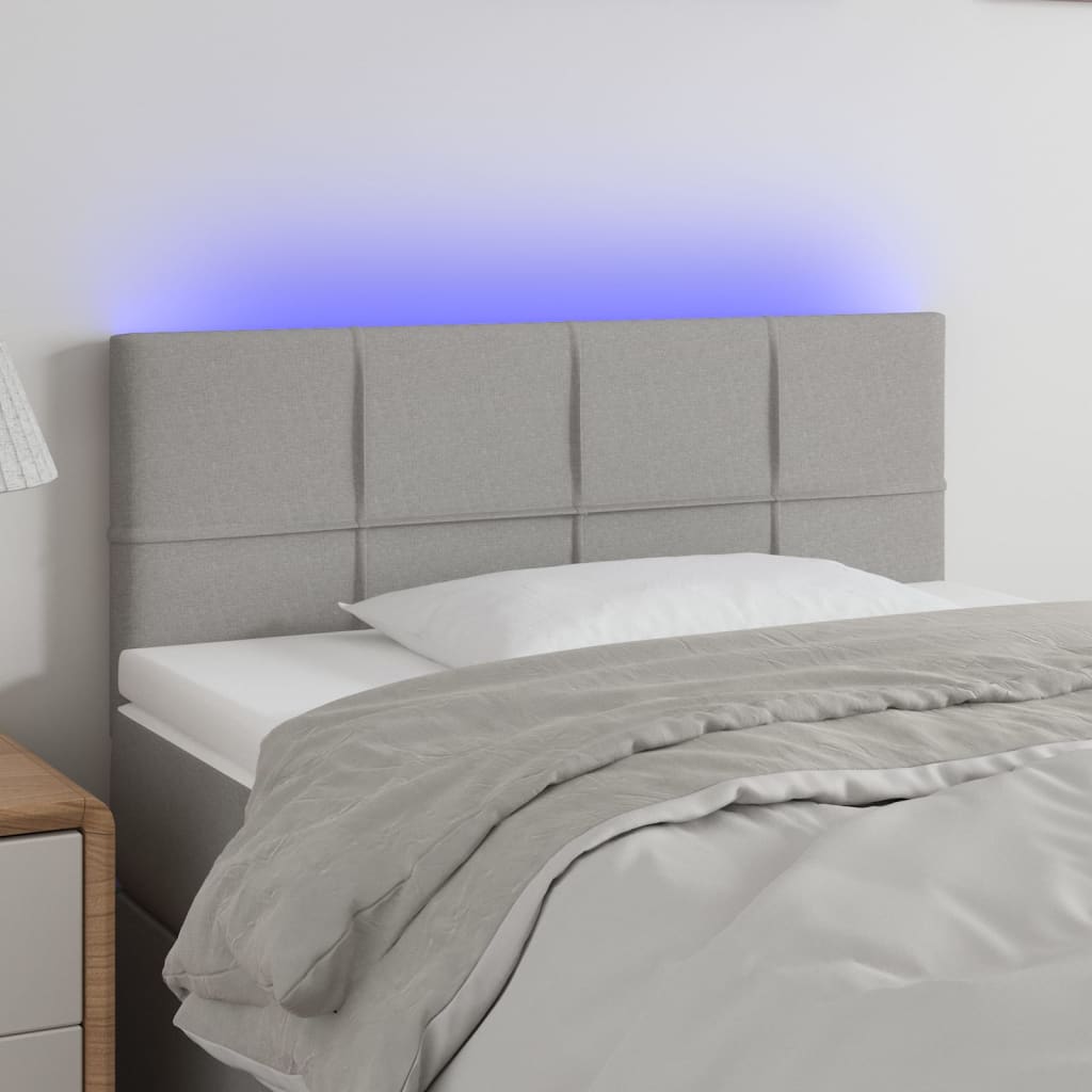 Hoofdbord LED 80x5x78/88 cm stof lichtgrijs is nu te koop bij PeponiXL, paradijselijk wonen!