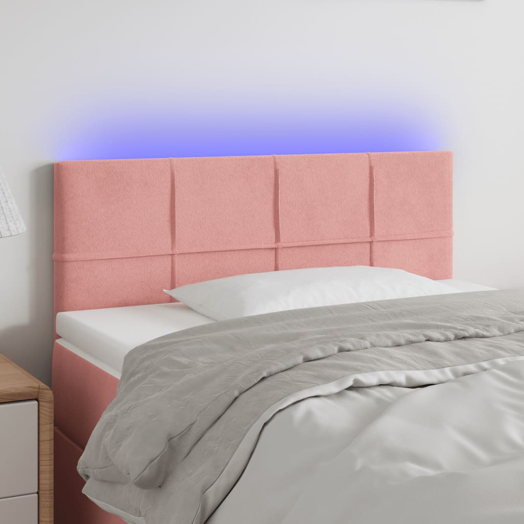Hoofdbord LED 100x5x78/88 cm fluweel roze is nu te koop bij PeponiXL, paradijselijk wonen!