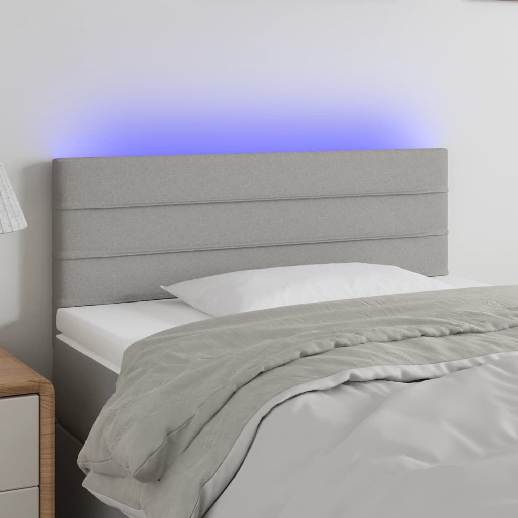 Hoofdbord LED 100x5x78/88 cm stof lichtgrijs is nu te koop bij PeponiXL, paradijselijk wonen!