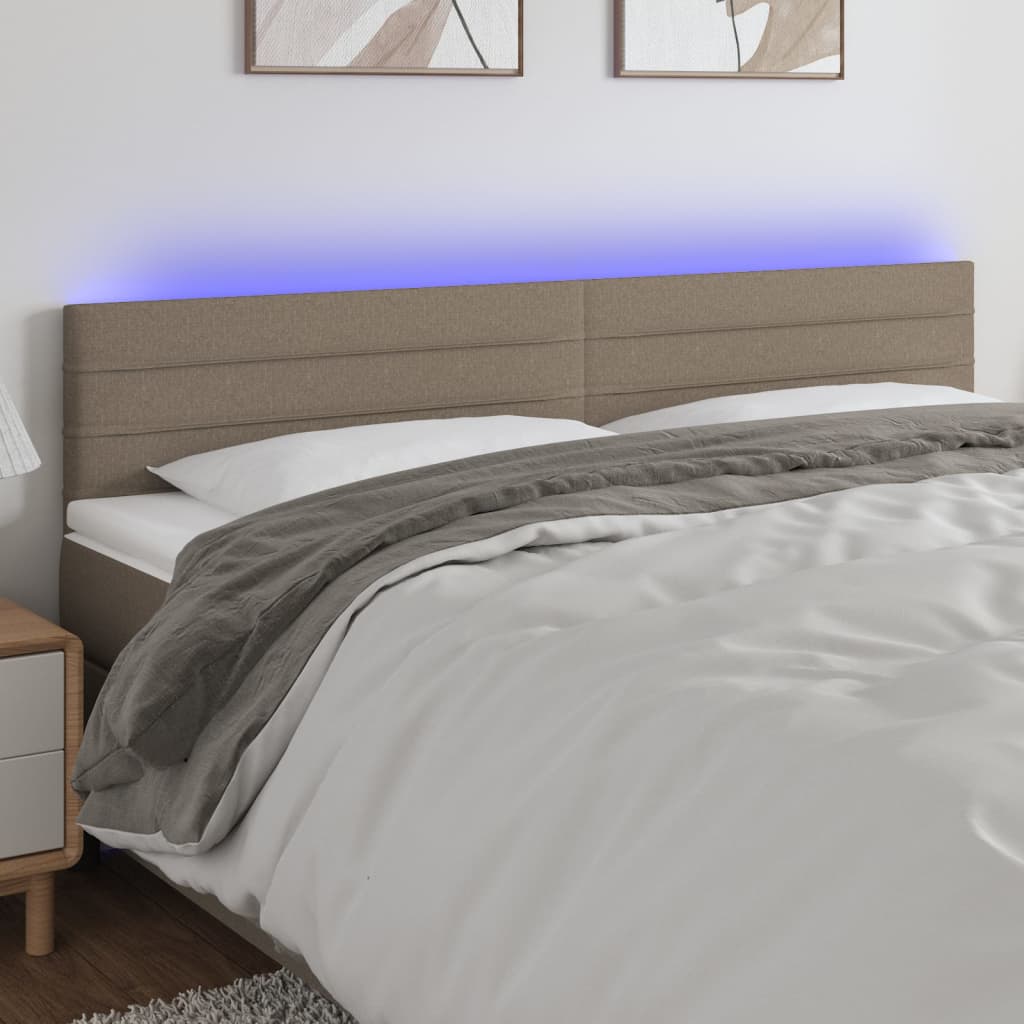 Hoofdbord LED 200x5x78/88 cm stof taupe is nu te koop bij PeponiXL, paradijselijk wonen!