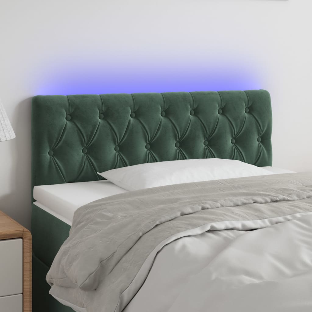 Hoofdbord LED 90x7x78/88 cm fluweel donkergroen is nu te koop bij PeponiXL, paradijselijk wonen!