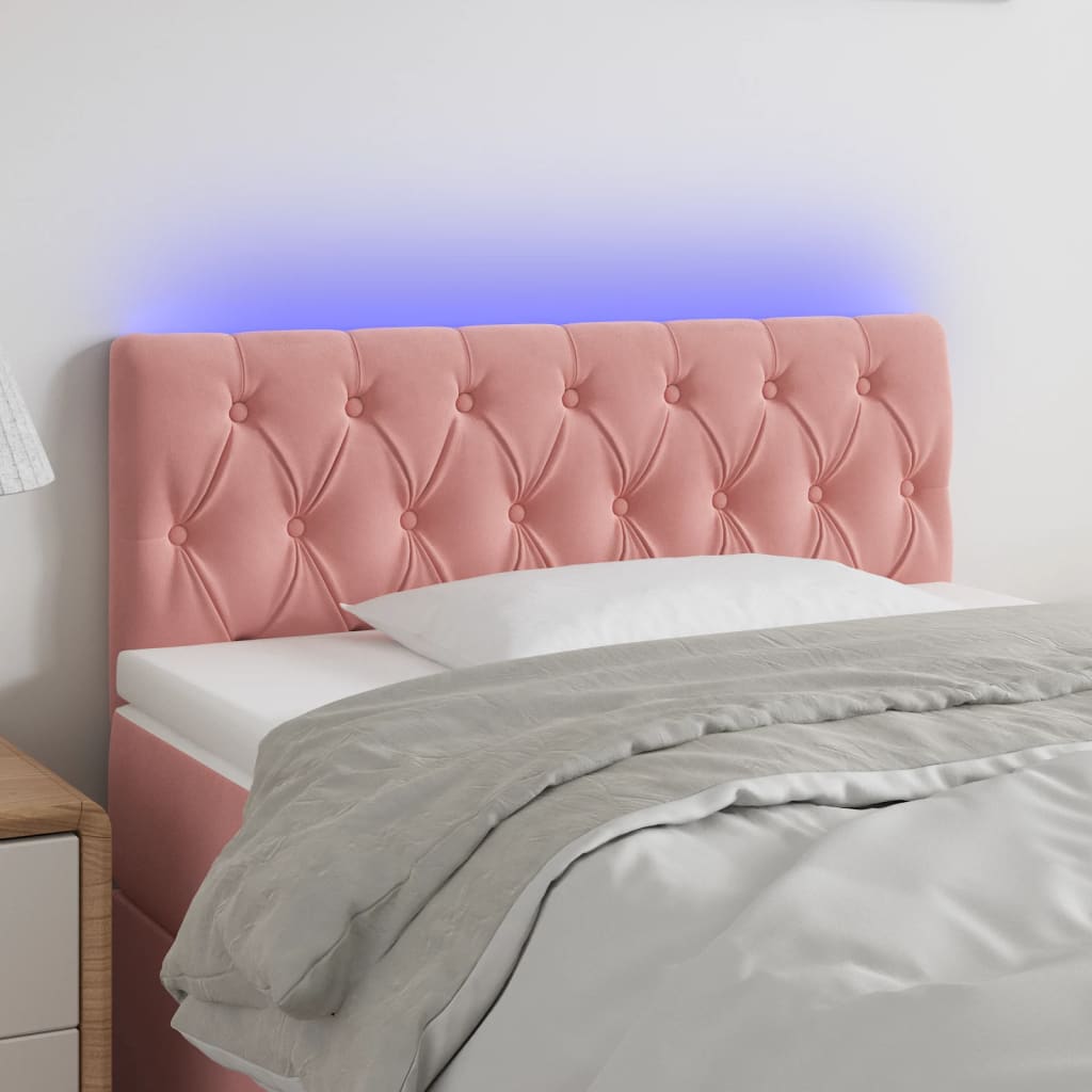 Hoofdbord LED 100x7x78/88 cm fluweel roze is nu te koop bij PeponiXL, paradijselijk wonen!
