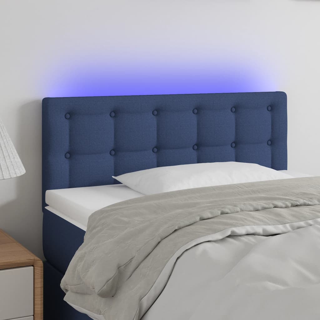 Hoofdbord LED 100x5x78/88 cm stof blauw is nu te koop bij PeponiXL, paradijselijk wonen!