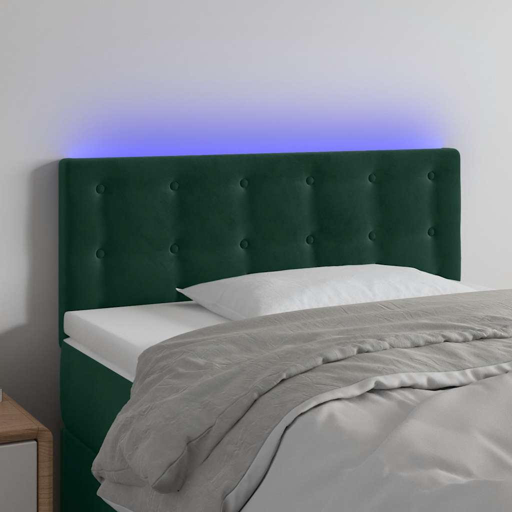 Hoofdbord LED 90x5x78/88 cm fluweel donkergroen is nu te koop bij PeponiXL, paradijselijk wonen!