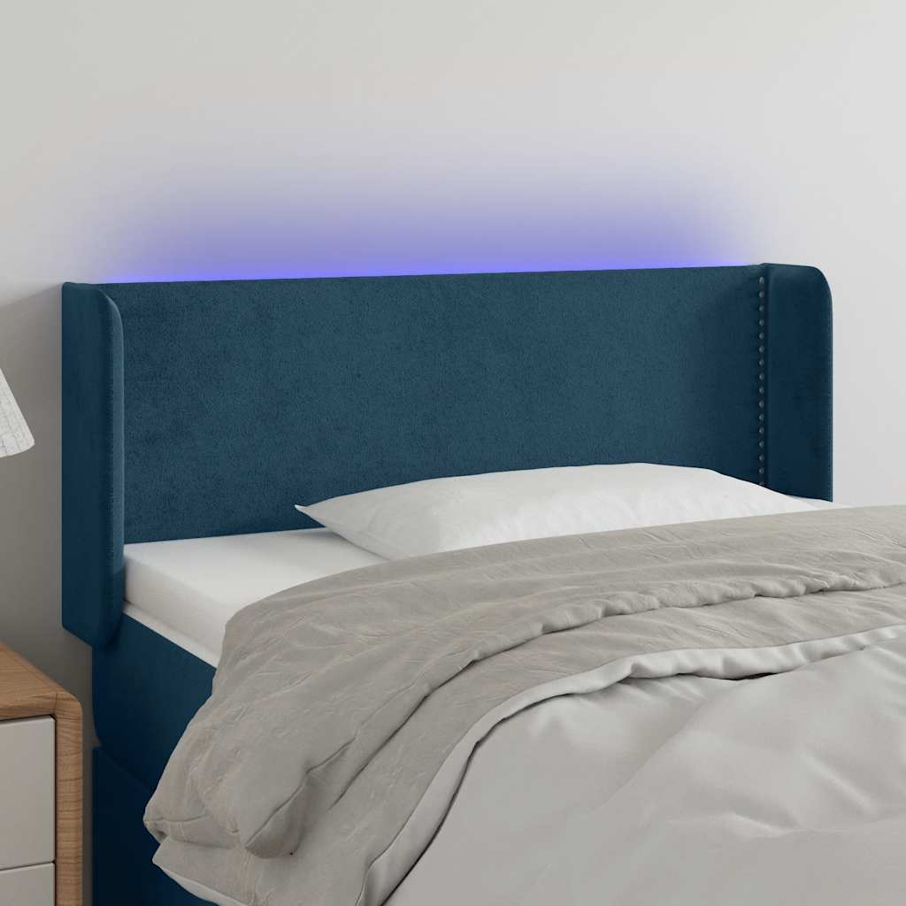 Hoofdbord LED 103x16x78/88 cm fluweel donkerblauw is nu te koop bij PeponiXL, paradijselijk wonen!