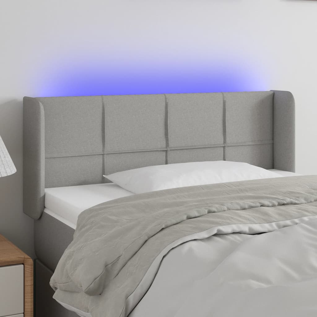Hoofdbord LED 83x16x78/88 cm stof lichtgrijs is nu te koop bij PeponiXL, paradijselijk wonen!