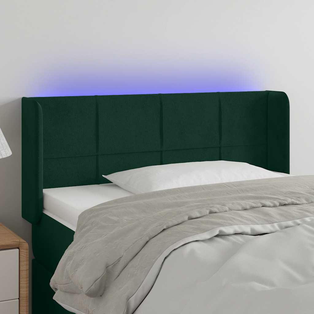 Hoofdbord LED 103x16x78/88 cm fluweel donkergroen is nu te koop bij PeponiXL, paradijselijk wonen!