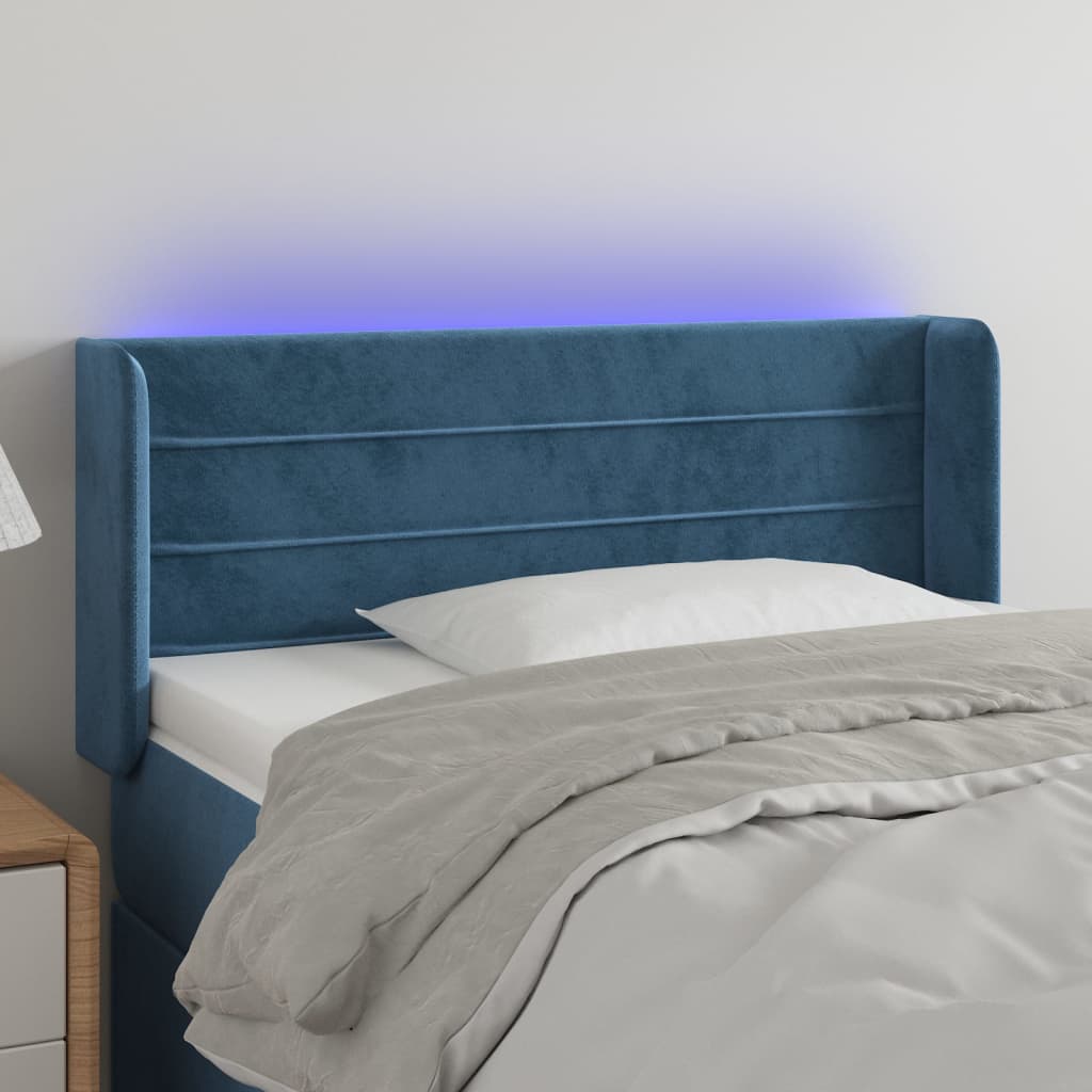 Hoofdbord LED 93x16x78/88 cm fluweel blauw is nu te koop bij PeponiXL, paradijselijk wonen!