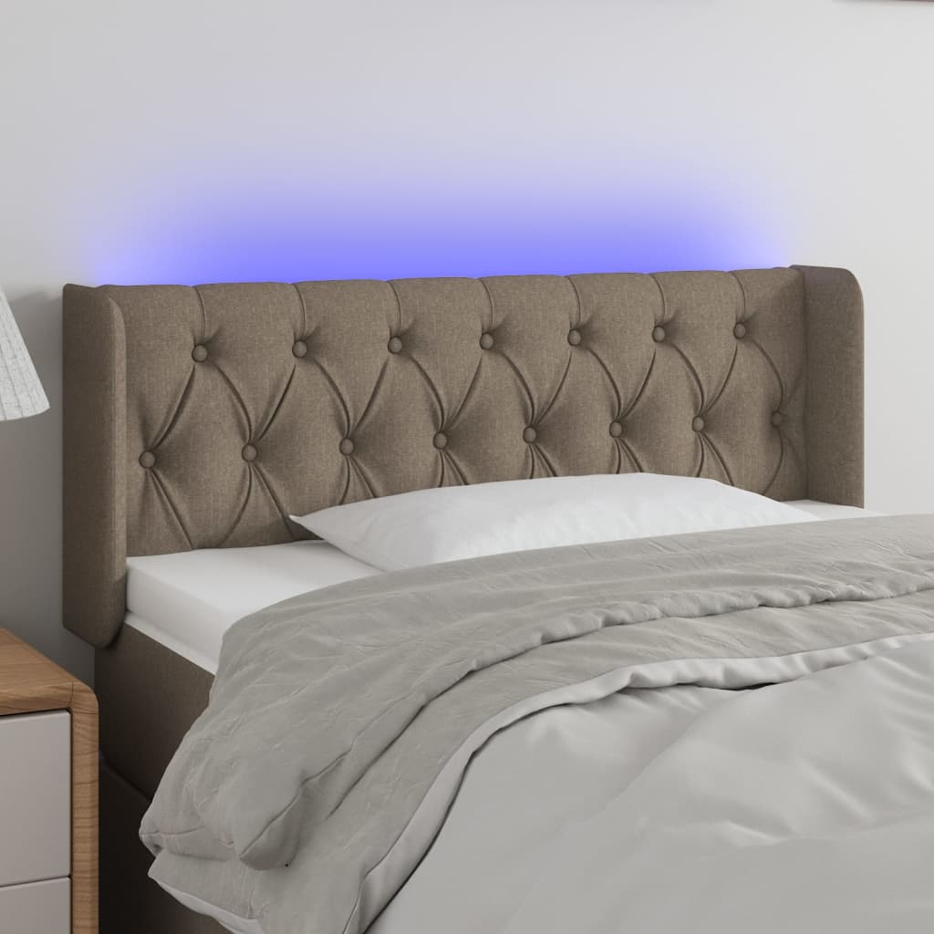 Hoofdbord LED 93x16x78/88 cm stof taupe is nu te koop bij PeponiXL, paradijselijk wonen!