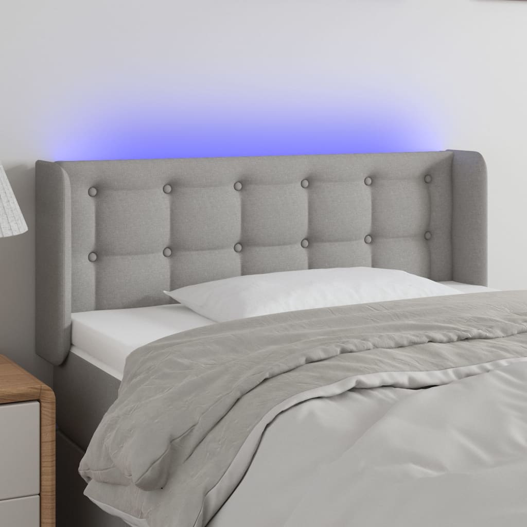Hoofdbord LED 103x16x78/88 cm stof lichtgrijs is nu te koop bij PeponiXL, paradijselijk wonen!