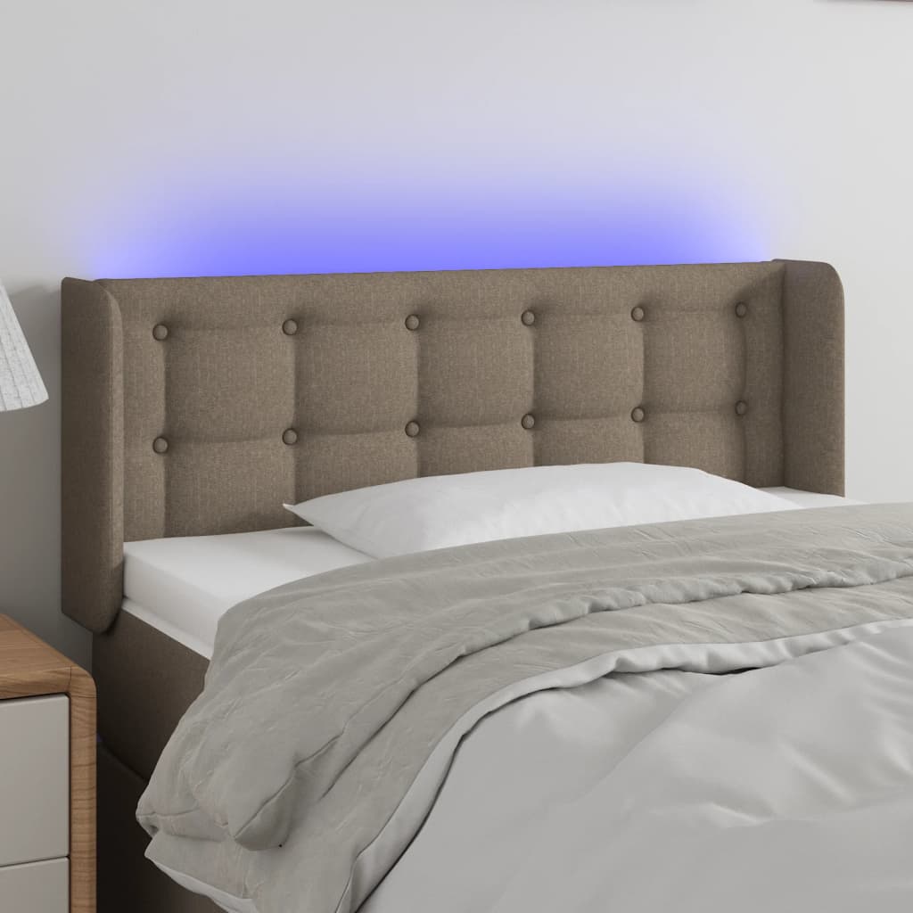 Hoofdbord LED 103x16x78/88 cm stof taupe is nu te koop bij PeponiXL, paradijselijk wonen!