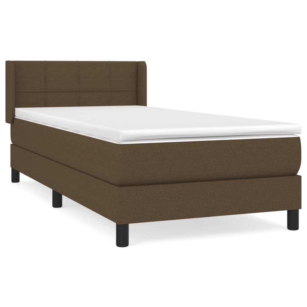 Boxspring met matras stof donkerbruin 80x200 cm is nu te koop bij PeponiXL, paradijselijk wonen!