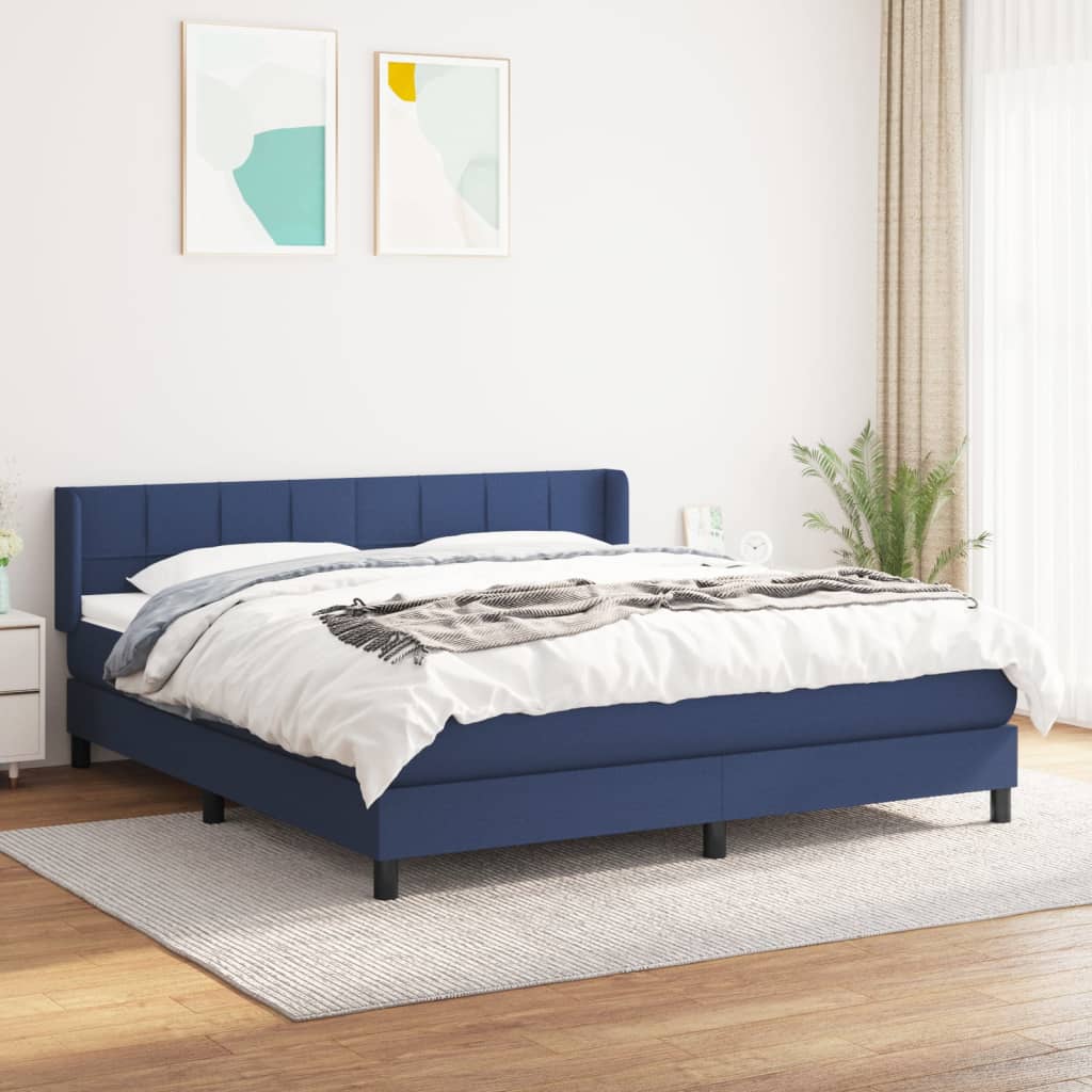 Boxspring met matras stof blauw 180x200 cm is nu te koop bij PeponiXL, paradijselijk wonen!