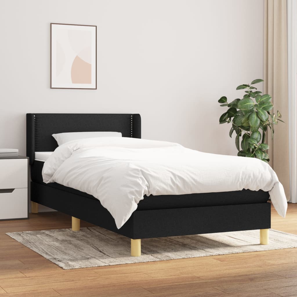 Boxspring met matras stof zwart 80x200 cm is nu te koop bij PeponiXL, paradijselijk wonen!