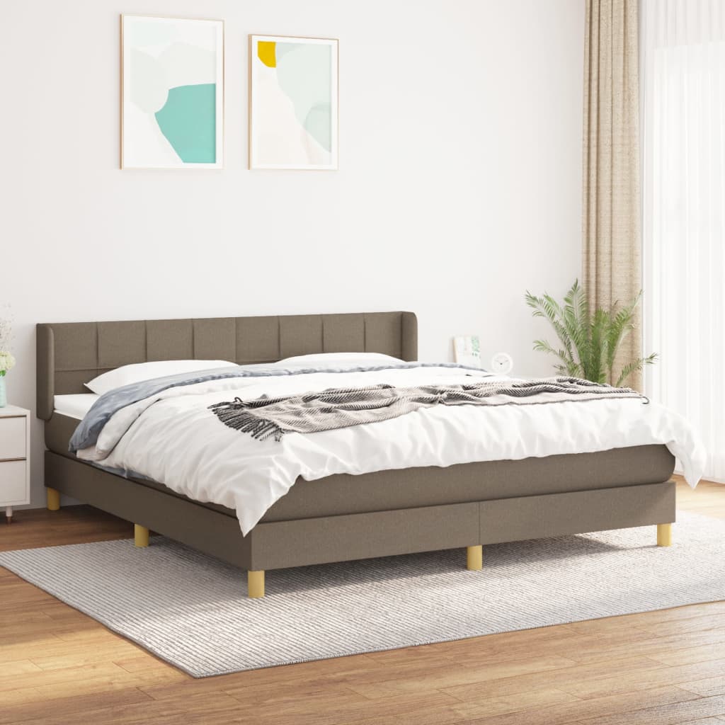 Boxspring met matras stof taupe 160x200 cm is nu te koop bij PeponiXL, paradijselijk wonen!