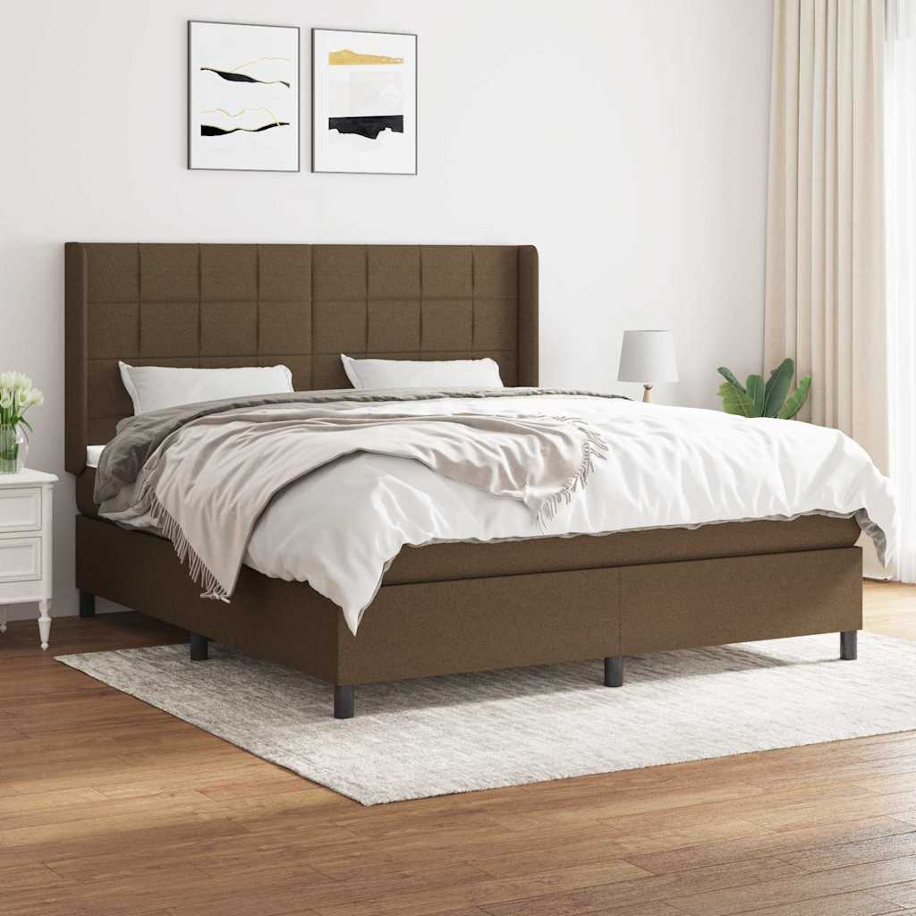 Boxspring met matras stof donkerbruin 160x200 cm is nu te koop bij PeponiXL, paradijselijk wonen!