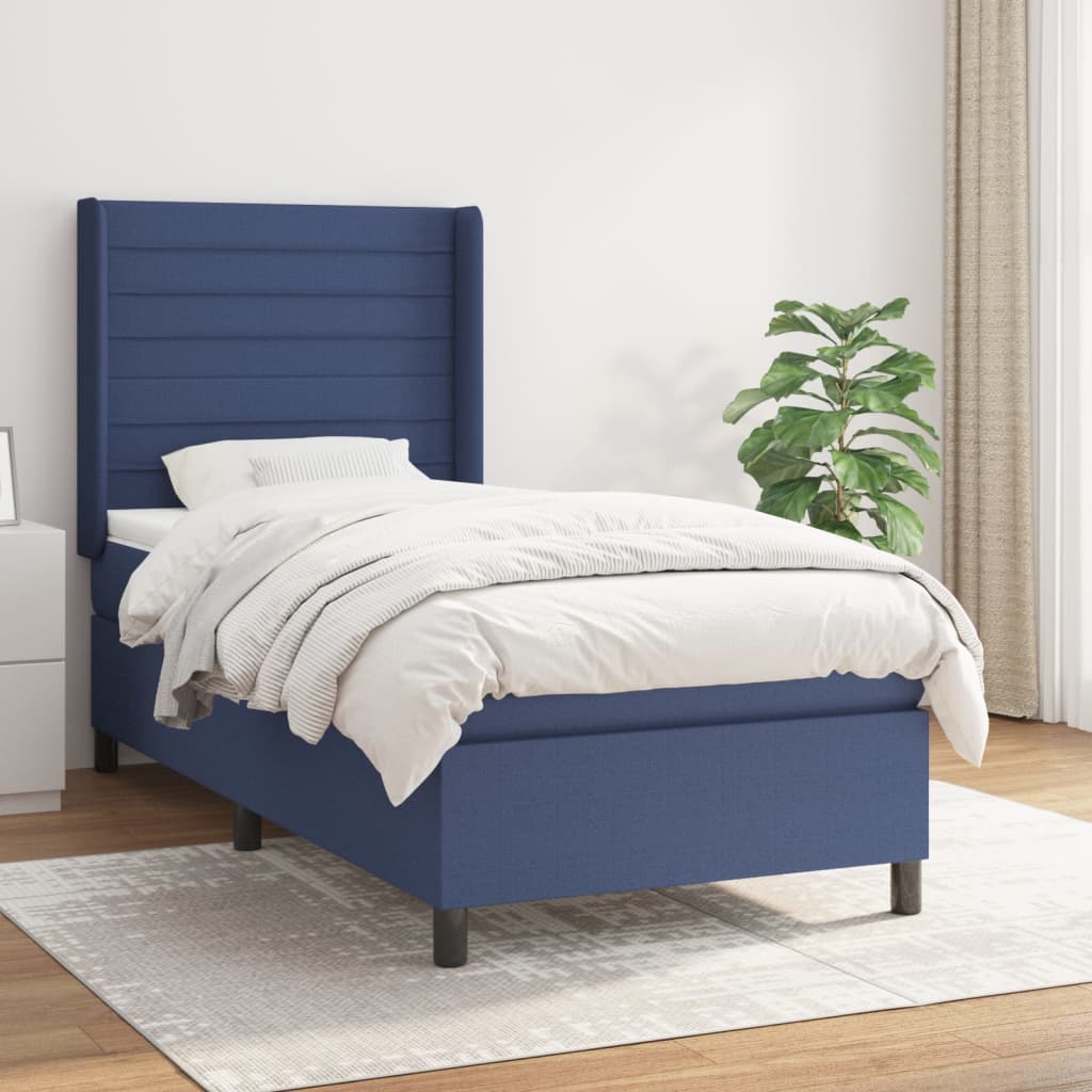 Boxspring met matras stof blauw 80x200 cm is nu te koop bij PeponiXL, paradijselijk wonen!