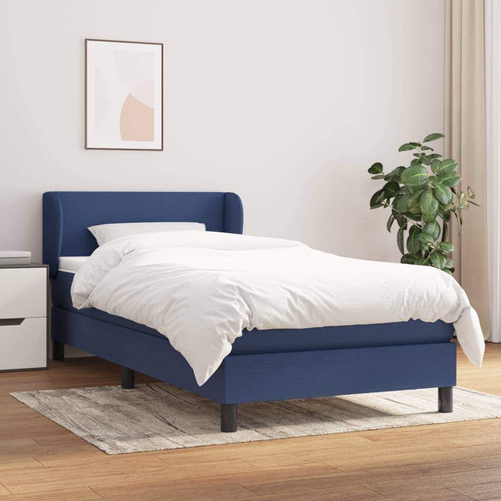 Boxspring met matras stof blauw 100x200 cm is nu te koop bij PeponiXL, paradijselijk wonen!