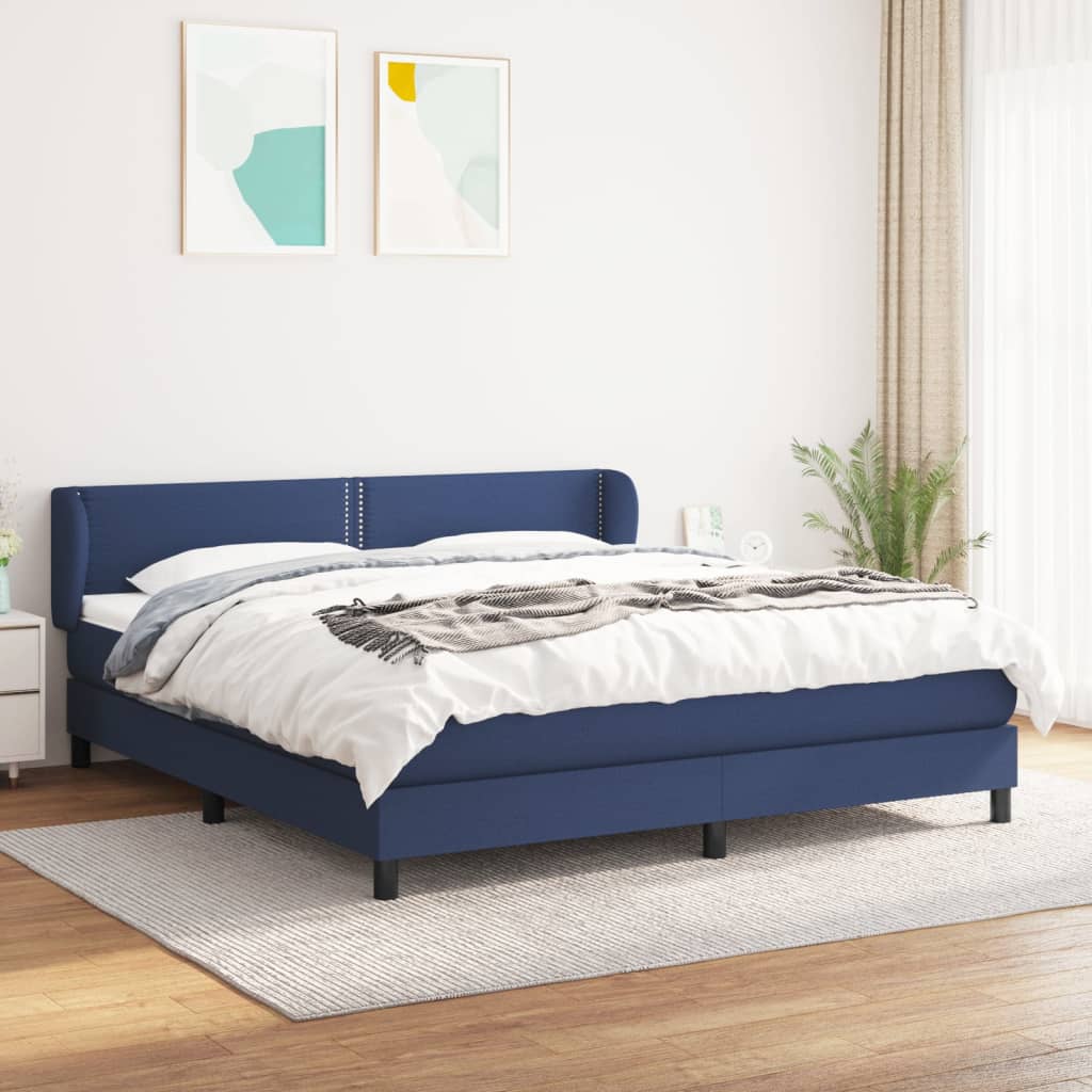 Boxspring met matras stof blauw 180x200 cm is nu te koop bij PeponiXL, paradijselijk wonen!