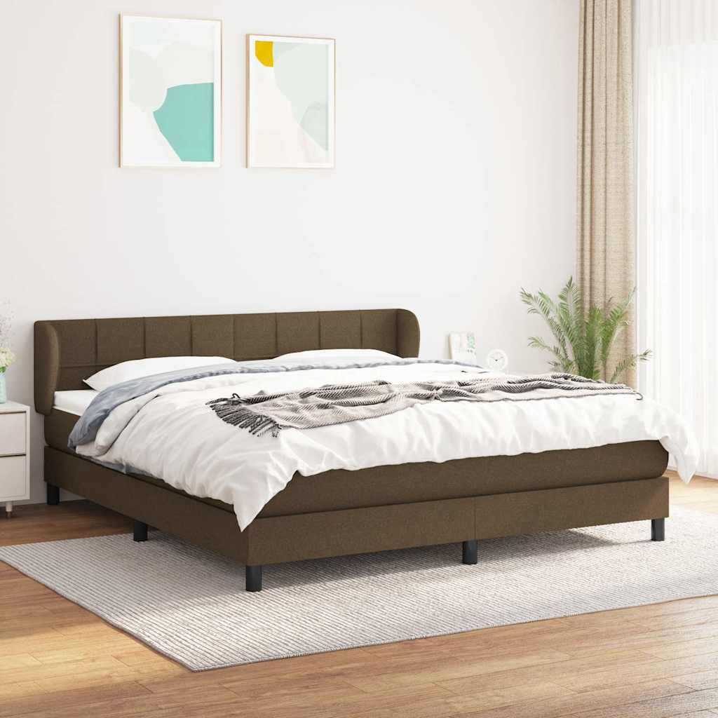 Boxspring met matras stof donkerbruin 160x200 cm is nu te koop bij PeponiXL, paradijselijk wonen!