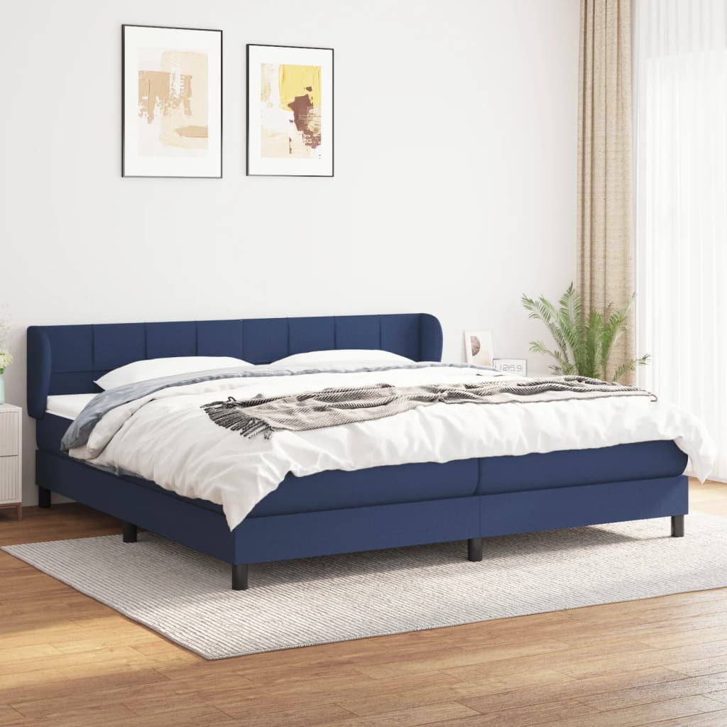 Boxspring met matras stof blauw 200x200 cm is nu te koop bij PeponiXL, paradijselijk wonen!