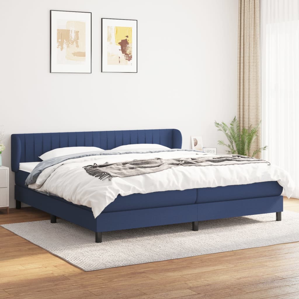 Boxspring met matras stof blauw 200x200 cm is nu te koop bij PeponiXL, paradijselijk wonen!