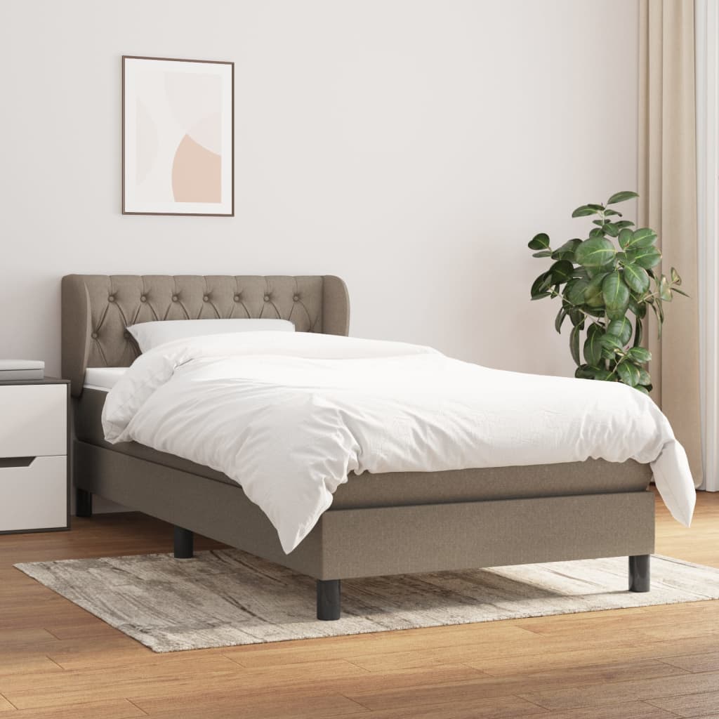 Boxspring met matras stof taupe 100x200 cm is nu te koop bij PeponiXL, paradijselijk wonen!
