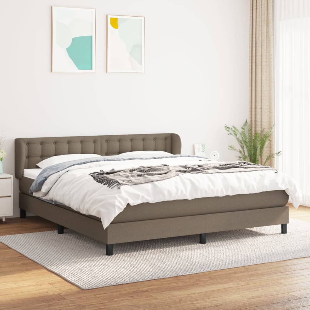 Boxspring met matras stof taupe 160x200 cm is nu te koop bij PeponiXL, paradijselijk wonen!