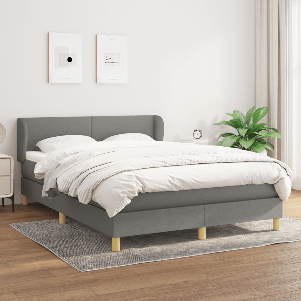 Boxspring met matras stof donkergrijs 140x190 cm is nu te koop bij PeponiXL, paradijselijk wonen!