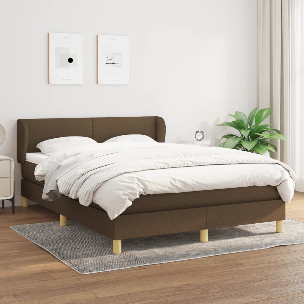 Boxspring met matras stof donkerbruin 140x200 cm is nu te koop bij PeponiXL, paradijselijk wonen!