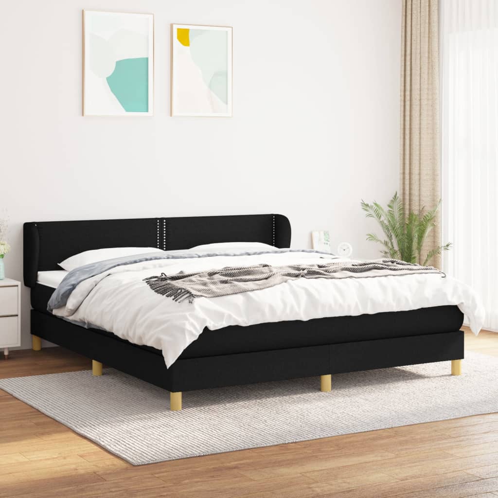 Boxspring met matras stof zwart 180x200 cm is nu te koop bij PeponiXL, paradijselijk wonen!